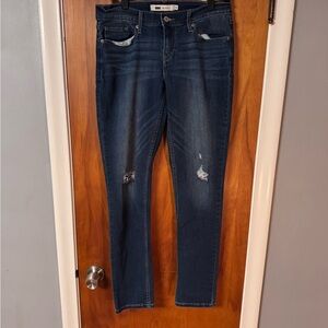 Levi's Dark Blue Distressed Skinny Jeans